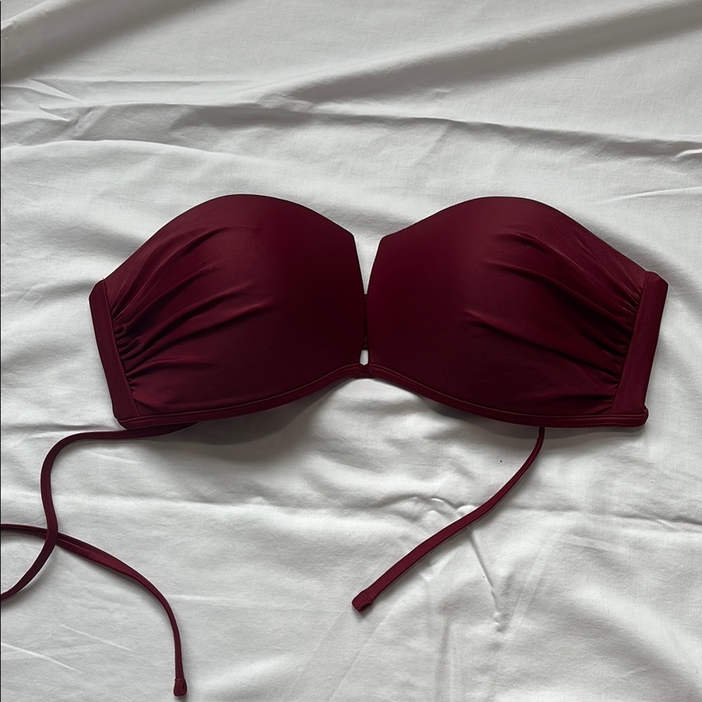 Burgundy Marroon Aerie Padded Strapless Bikini Top